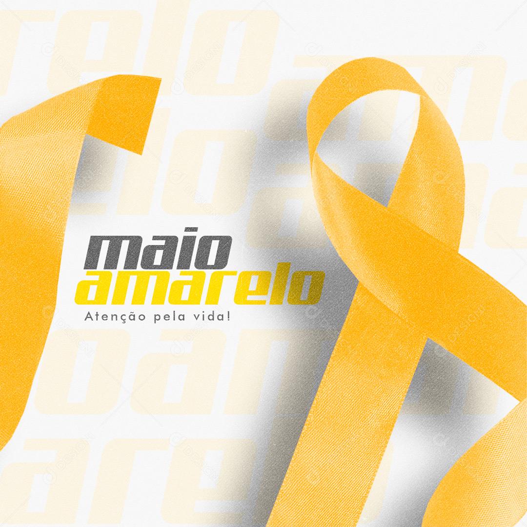 Social Media Maio Amarelo Atenção Pela Vida PSD Editável