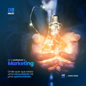 Social Media Dia do Profissional de Marketing PSD Editável