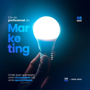 Dia do Profissional de Marketing Social Media PSD Editável