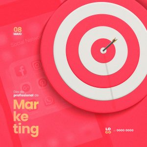 Dia do Profissional de Marketing Social Media PSD Editável