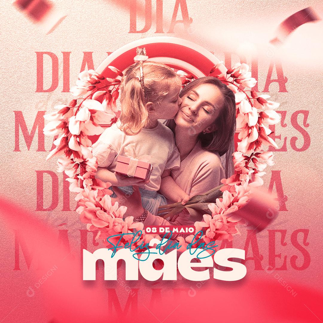 Social Media Feliz Dia Das Mães 8 de Maio PSD Editável