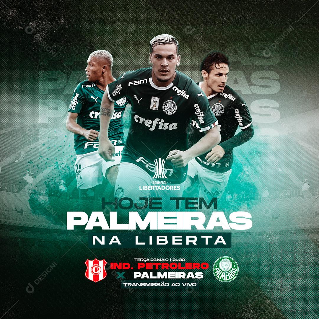 Social Media Hoje tem Palmeiras na Liberta Futebol Jogo PSD Editável