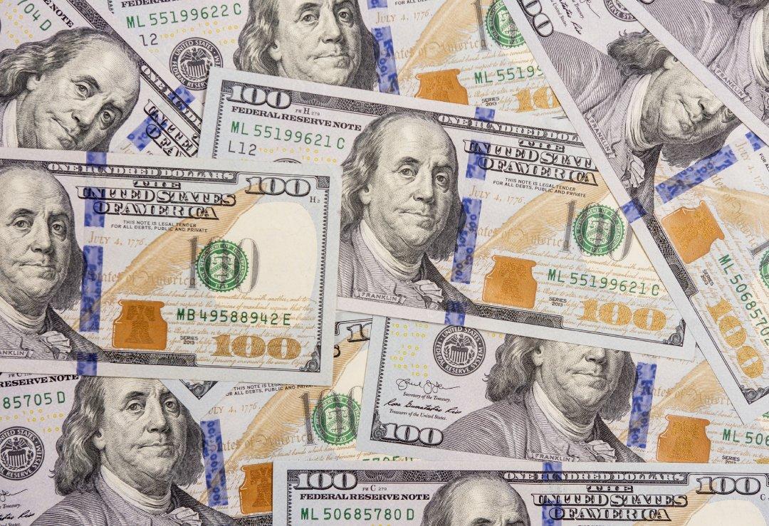 Textura várias notas de dolar