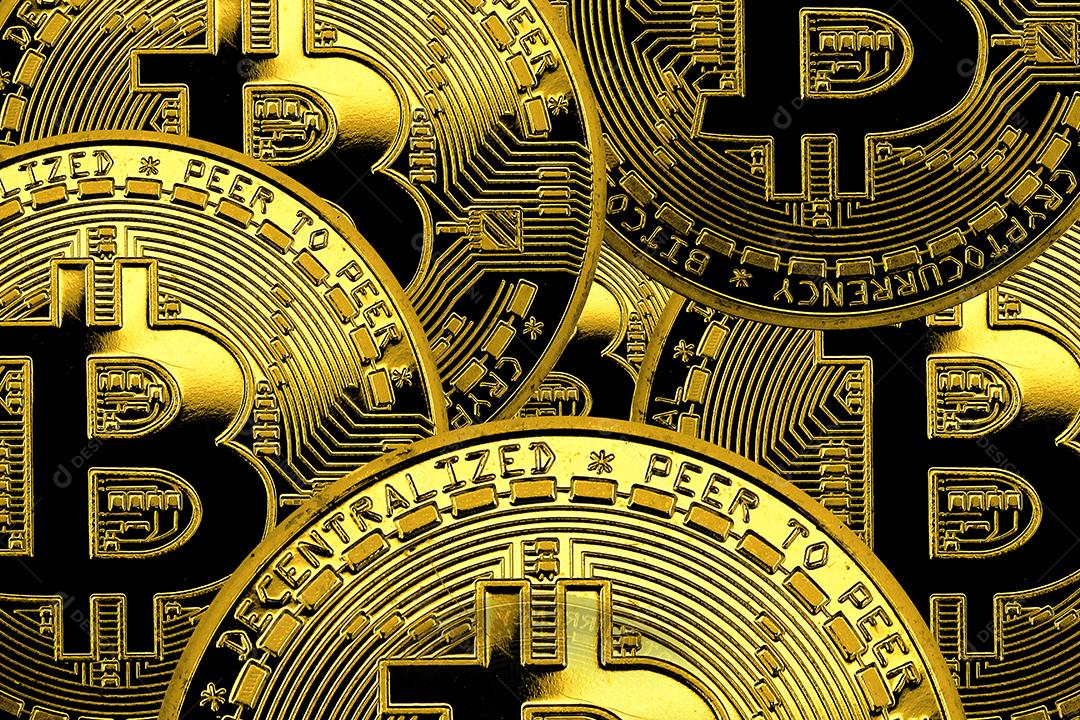 Various Golden Bitcoin Coins Image JPG