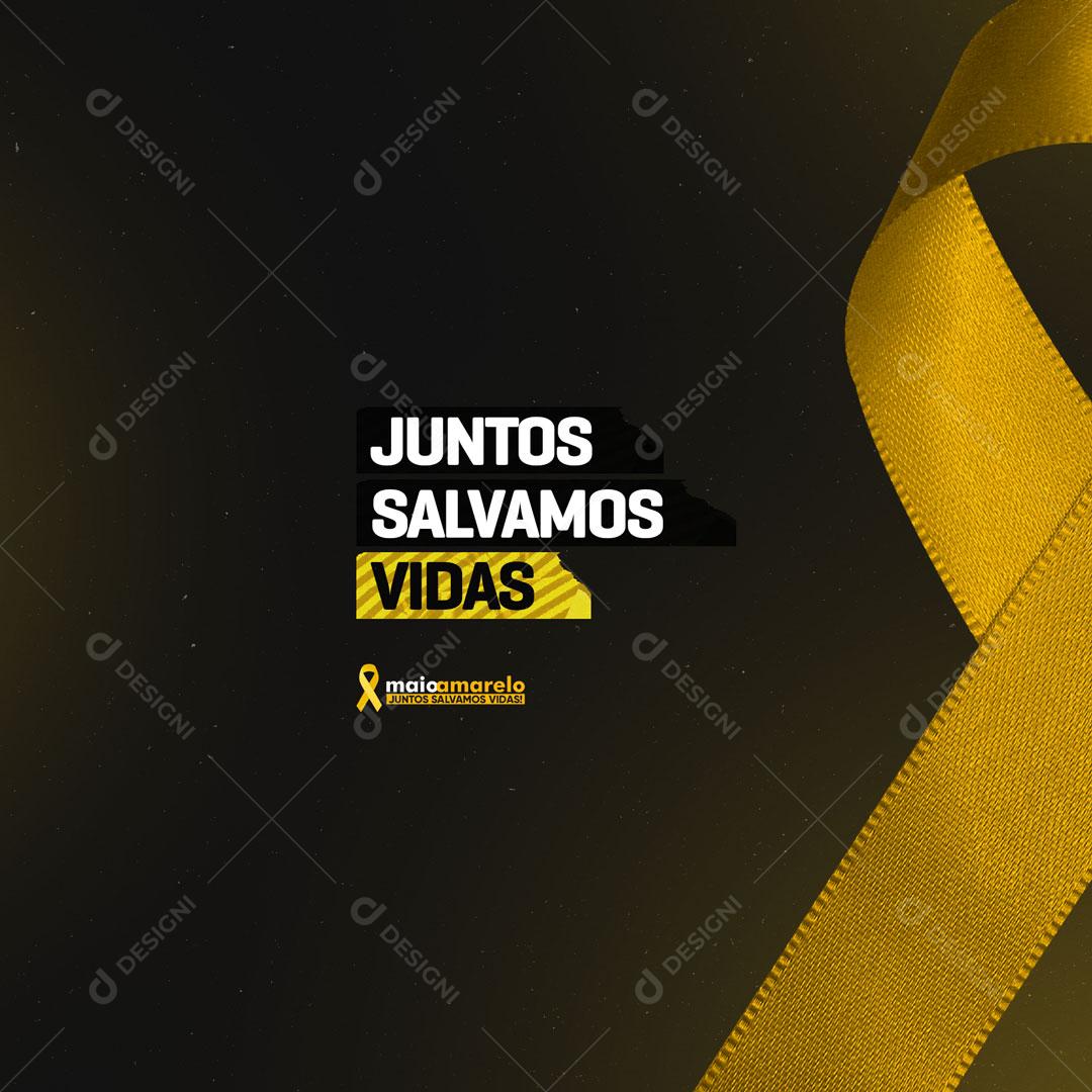 Social Media Maio Amarelo Respeita e Seja Respeitado no Trânsito PSD Editável