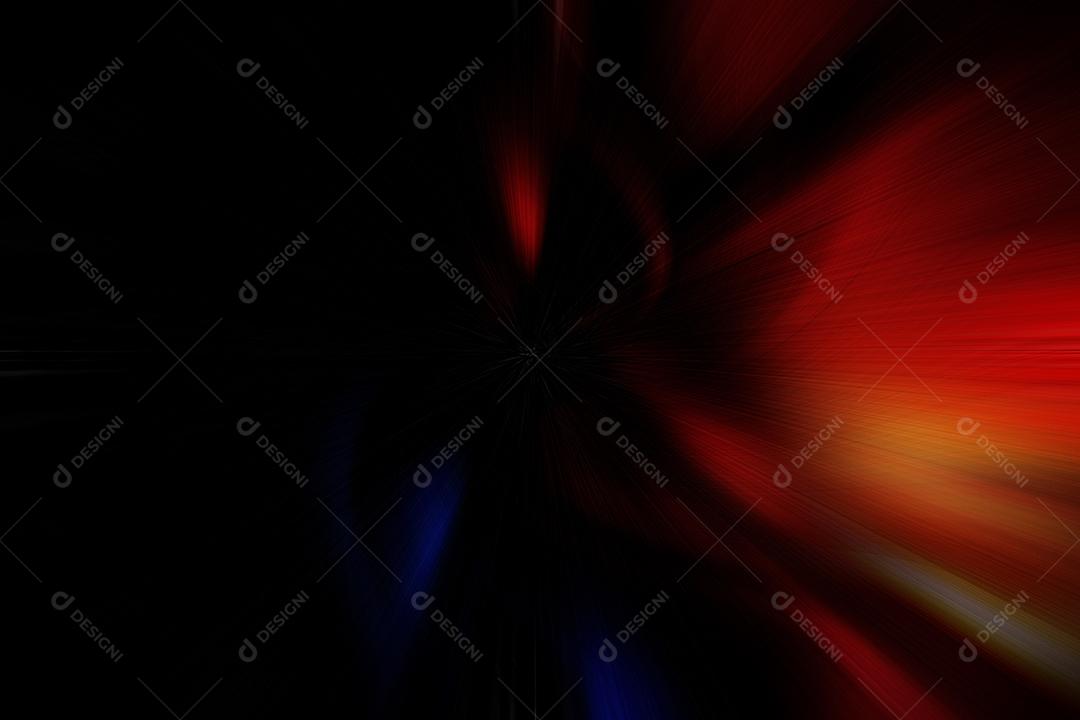 Pintura futurista abstrata em amarelo, laranja e no estilo de e aurora boreal em fundo preto