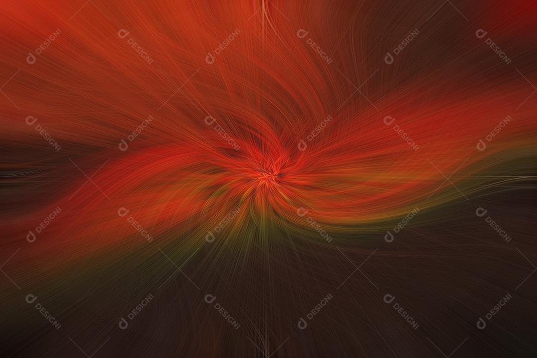 Pintura futurista abstrata em vermelho e no estilo de e aurora boreal em fundo preto