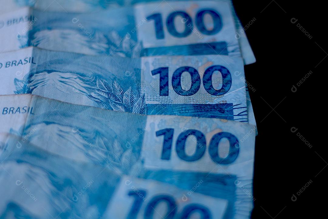 Dinheiro Brasileiro Notas de 100 Reais cedulas