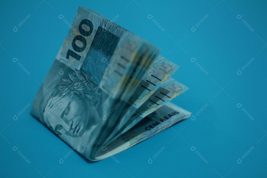 Dinheiro Brasileiro Notas de 100 Reais cedulas