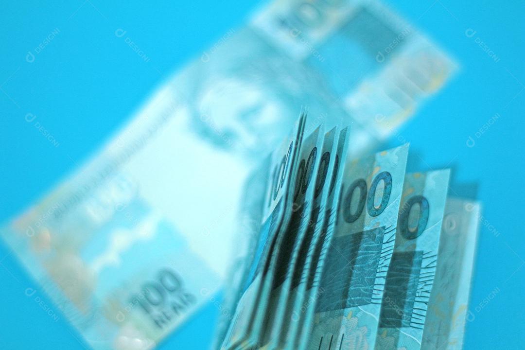 Dinheiro Brasileiro Notas de 100 Reais cedulas