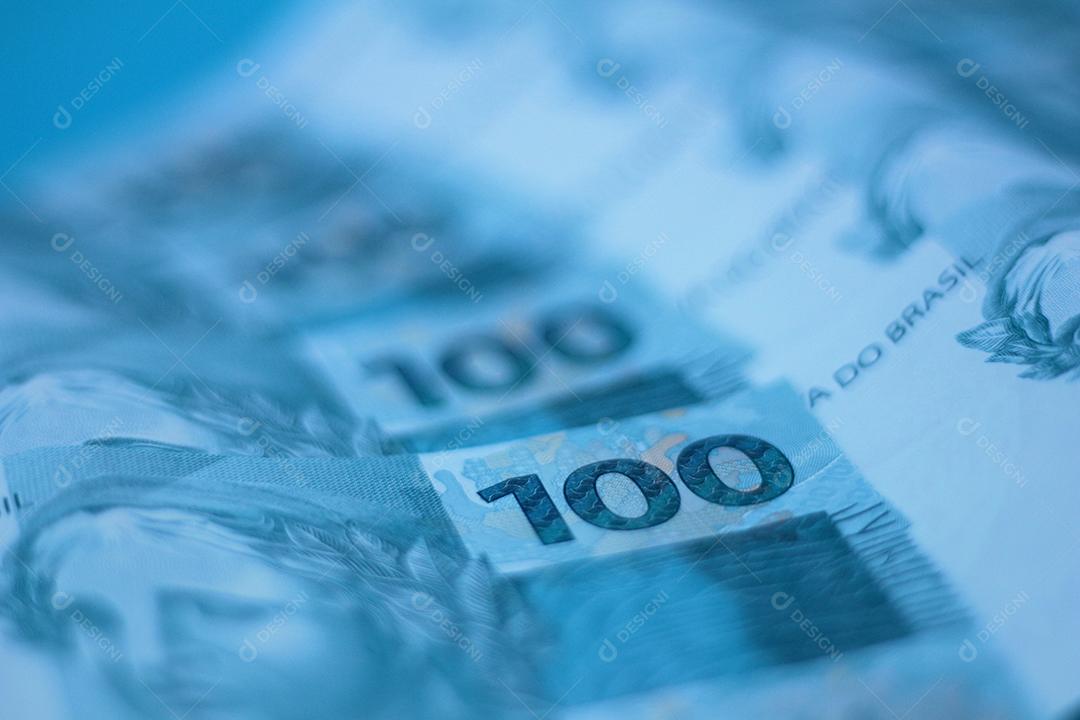 Dinheiro Brasileiro Notas de 100 Reais cedulas