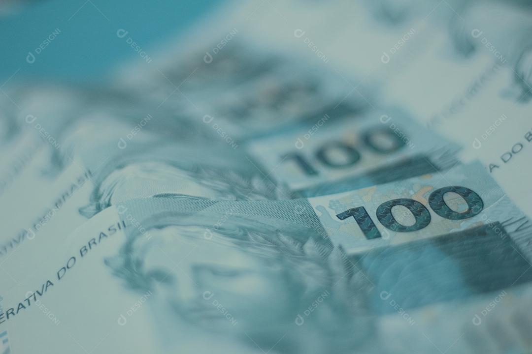 Dinheiro Brasileiro Notas de 100 Reais cedulas