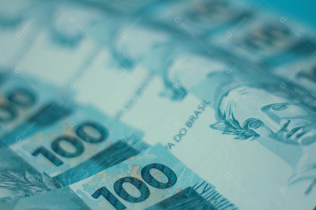 Dinheiro Brasileiro Notas de 100 Reais cedulas