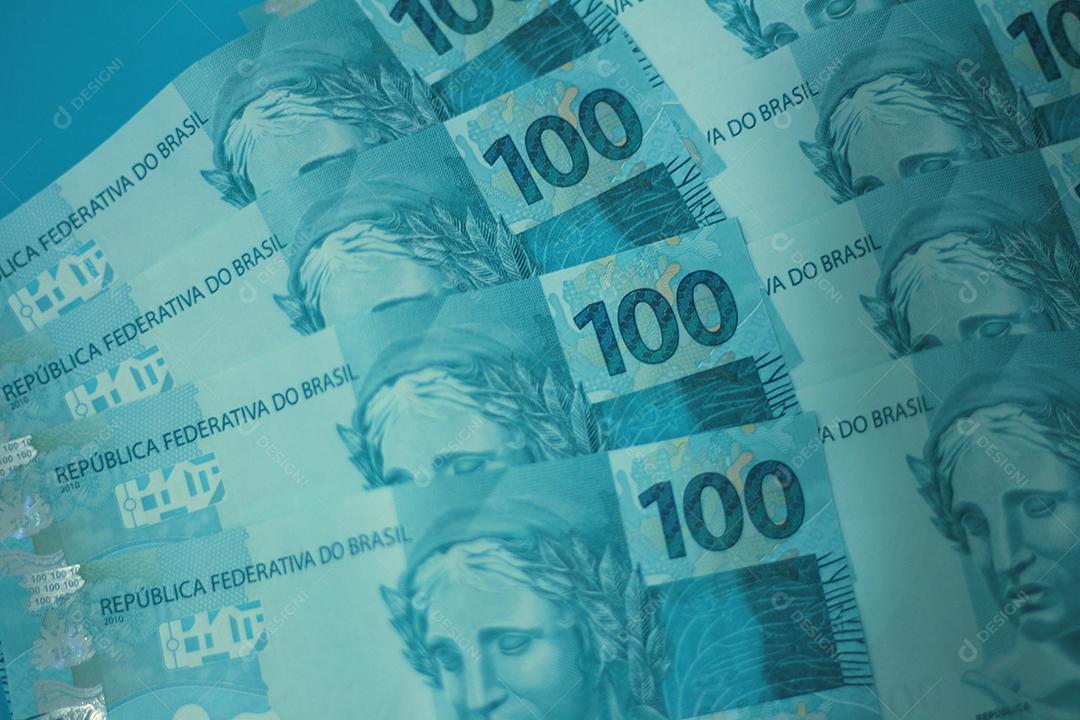 Dinheiro Brasileiro Notas de 100 Reais cedulas