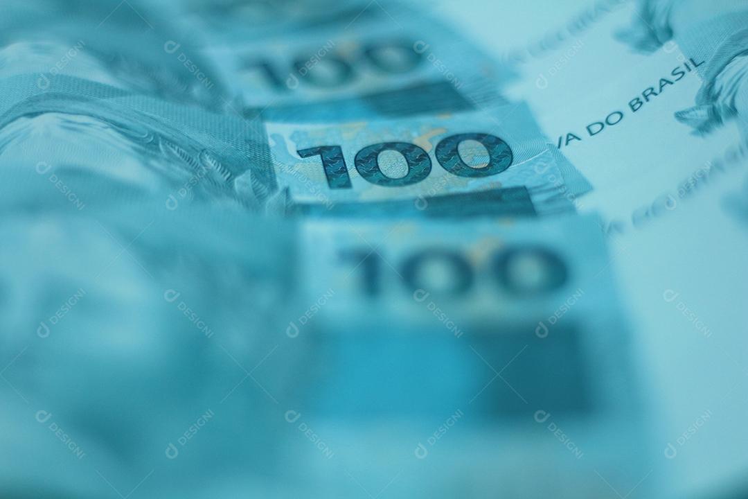 Dinheiro Brasileiro Notas de 100 Reais cedulas