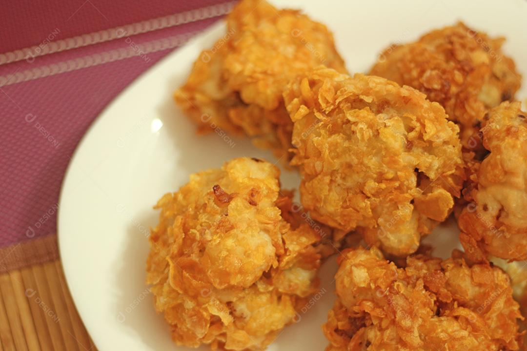 Prato de comida Frango frito crocante restaurante