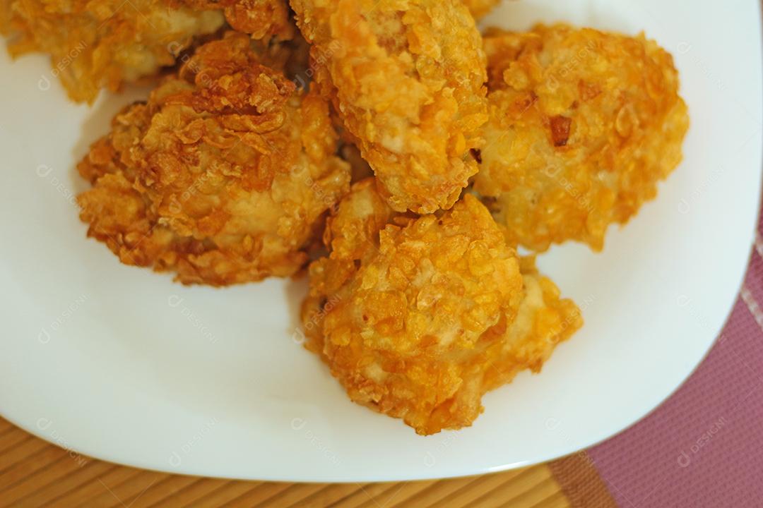 Prato de comida Frango frito crocante restaurante