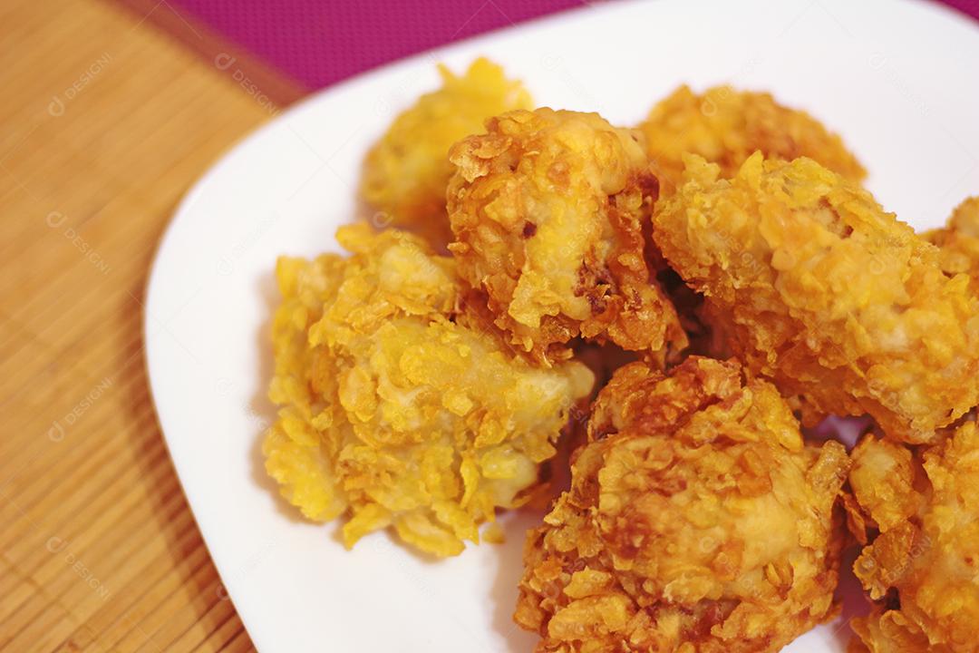 Prato de comida Frango frito crocante restaurante