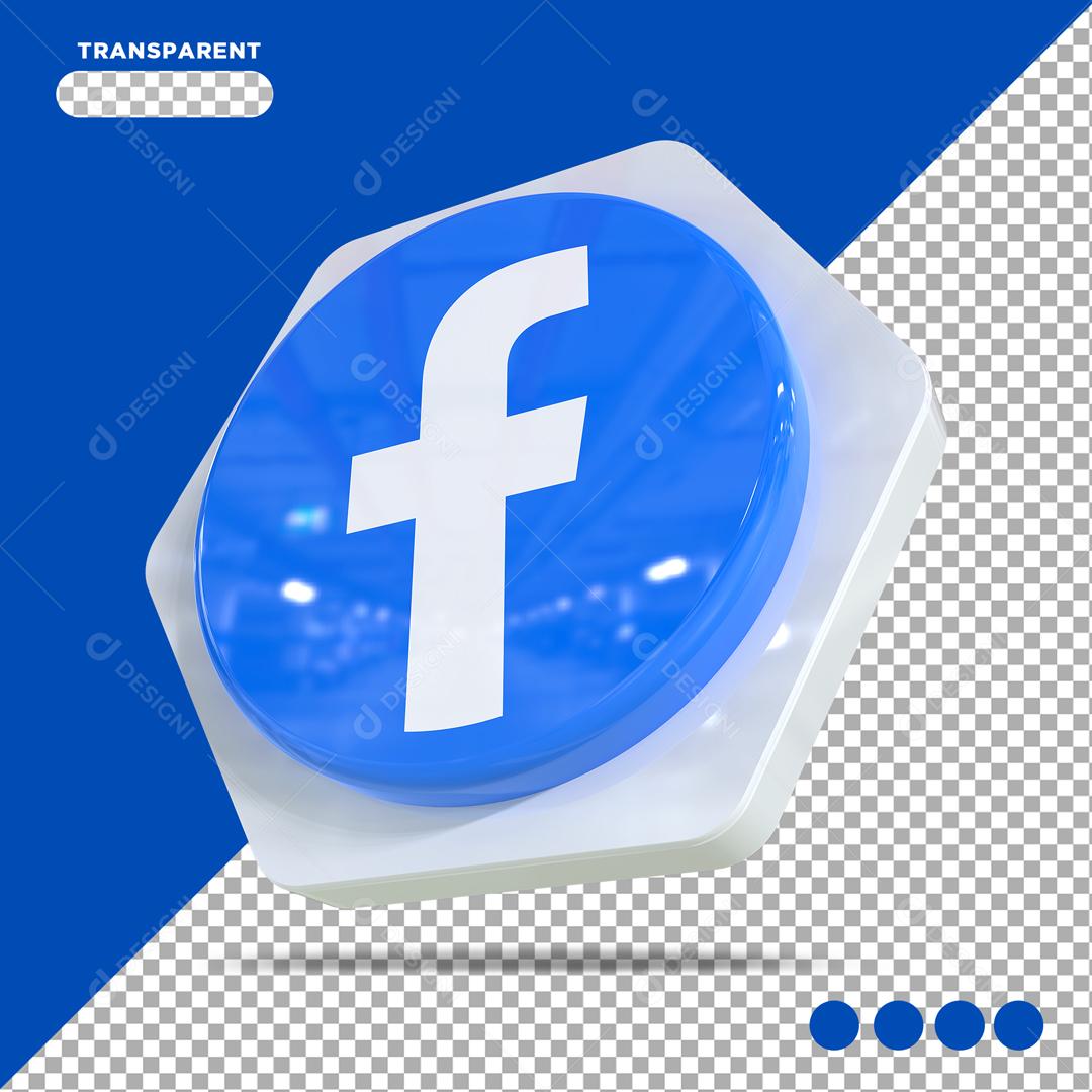 Facebook 3D Elemento Para Composição PSD