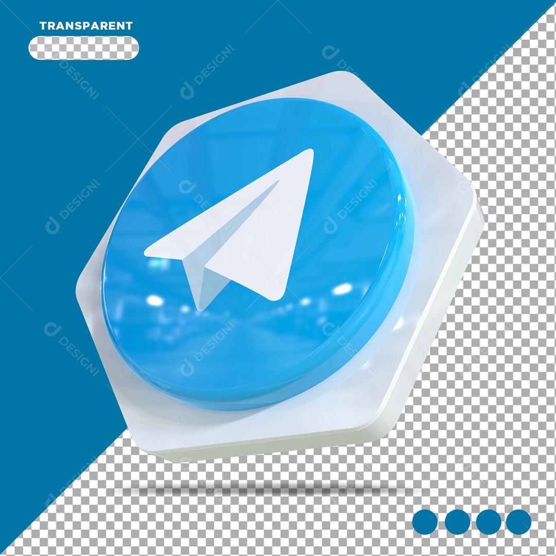 Telegram 3D Elemento Para Composição PSD