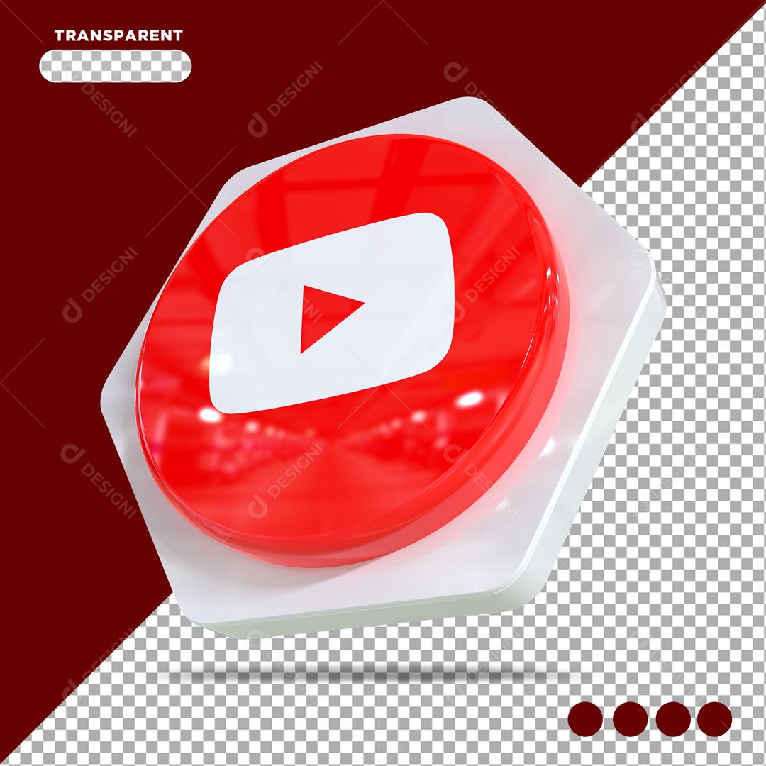 Youtube 3D Element For Composition PSD