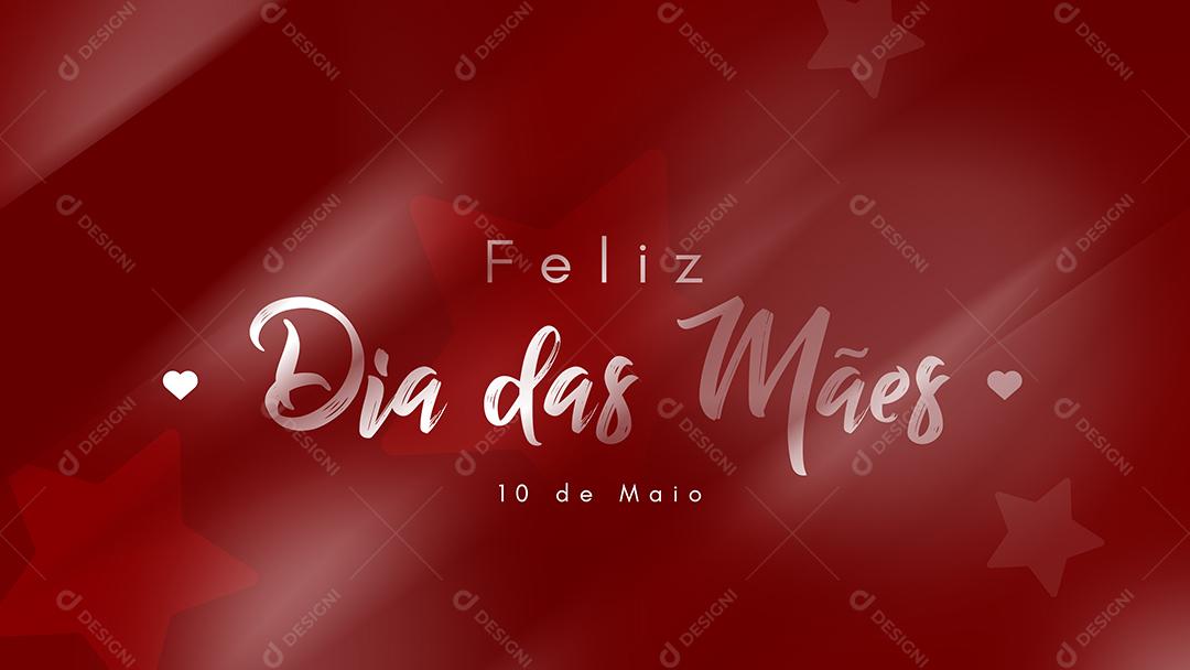 Feliz Dias das mães sobre fundo vermelho