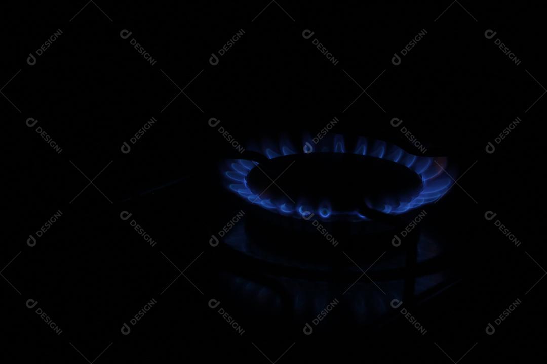 Chamas Boca de fogão a gás cozinha comida