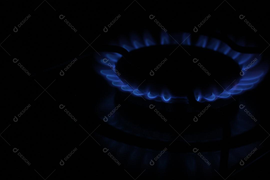 Chamas Boca de fogão a gás cozinha comida