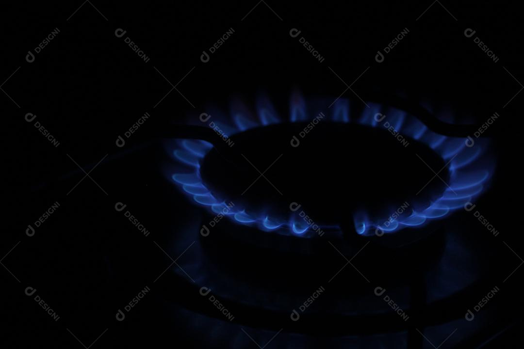 Chamas Boca de fogão a gás cozinha comida