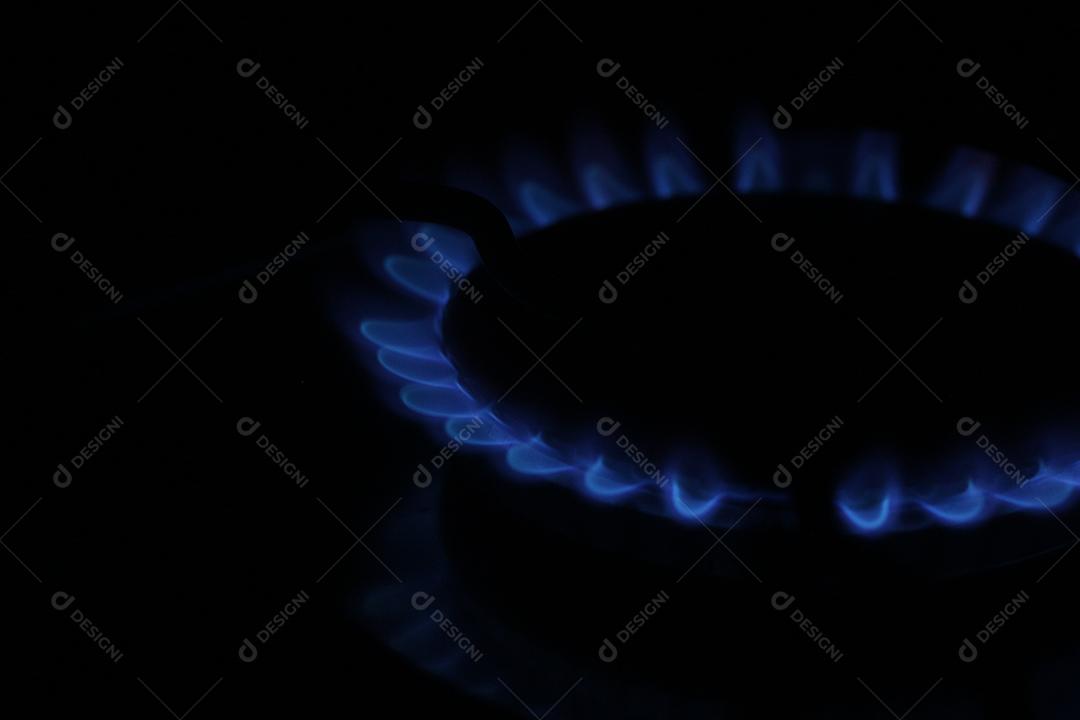 Chamas Boca de fogão a gás cozinha comida