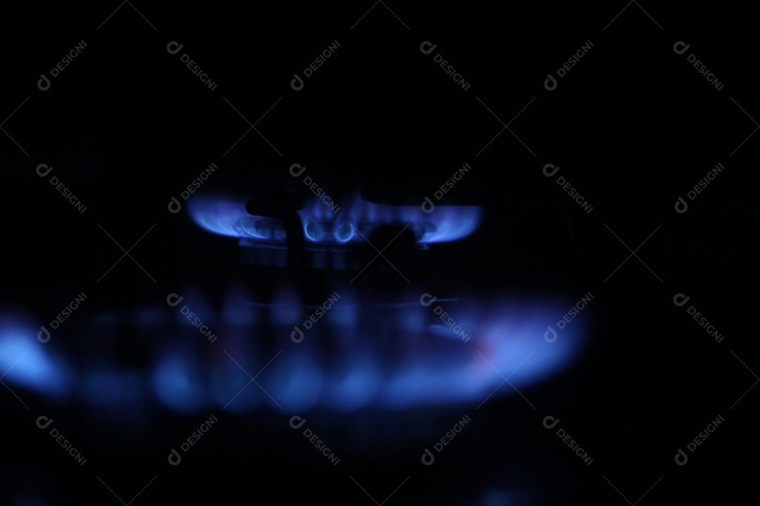 Chamas Boca de fogão a gás cozinha comida