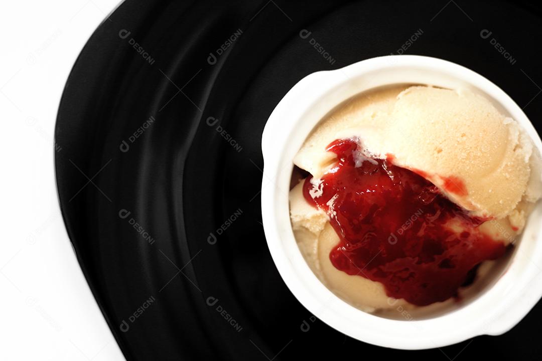 fundo de geléia de frutas vermelhas de sorvete vegano