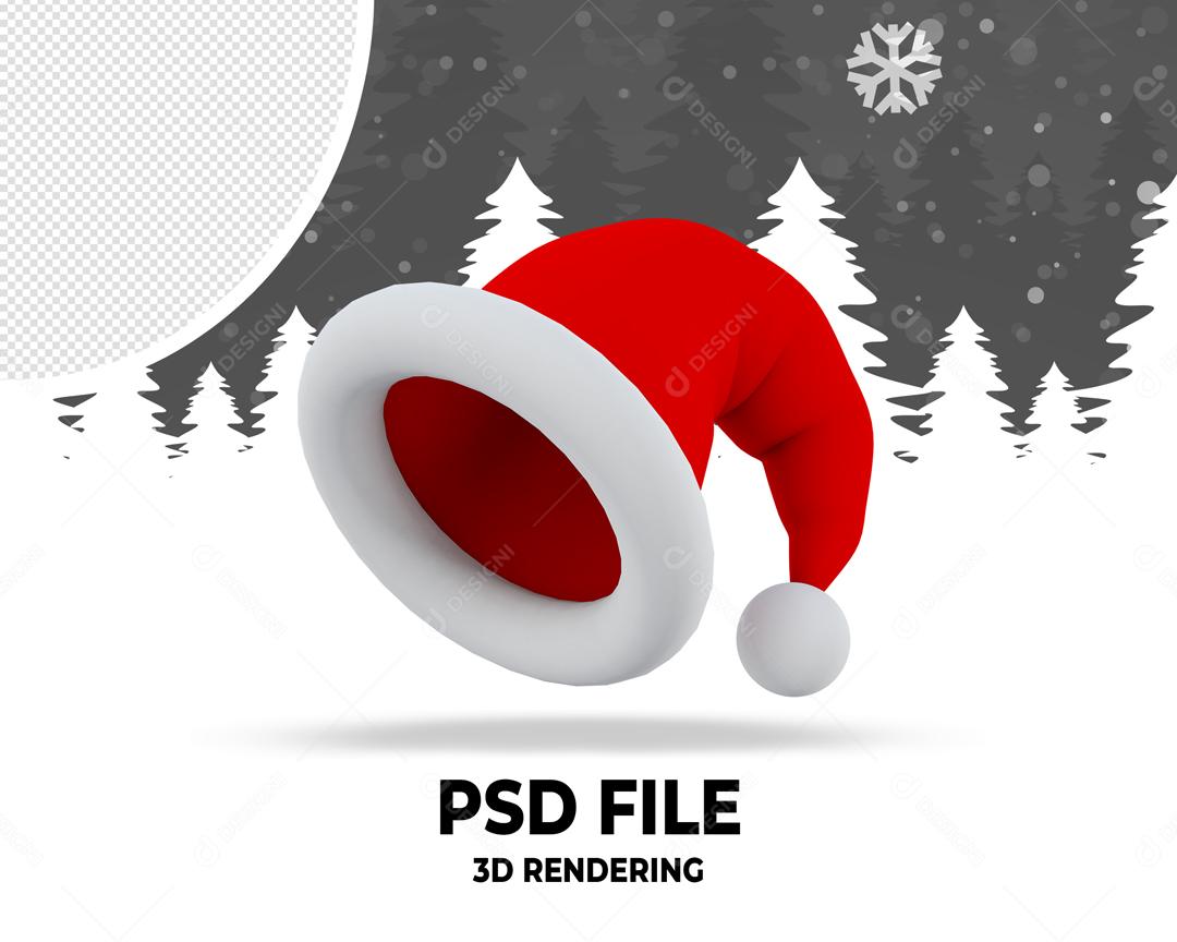 Elemento 3D Chapéu de Natal Para Composição PSD
