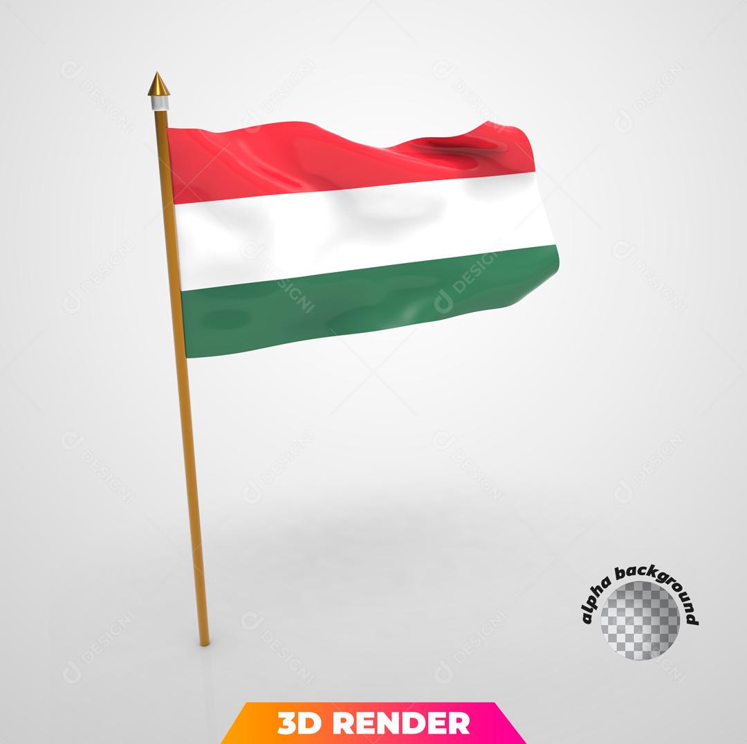 Elemento 3D Bandeira da Hungria Para Composição PSD