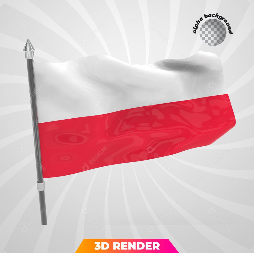 Bandeira da Polónia Elemento 3D Para Composição PSD