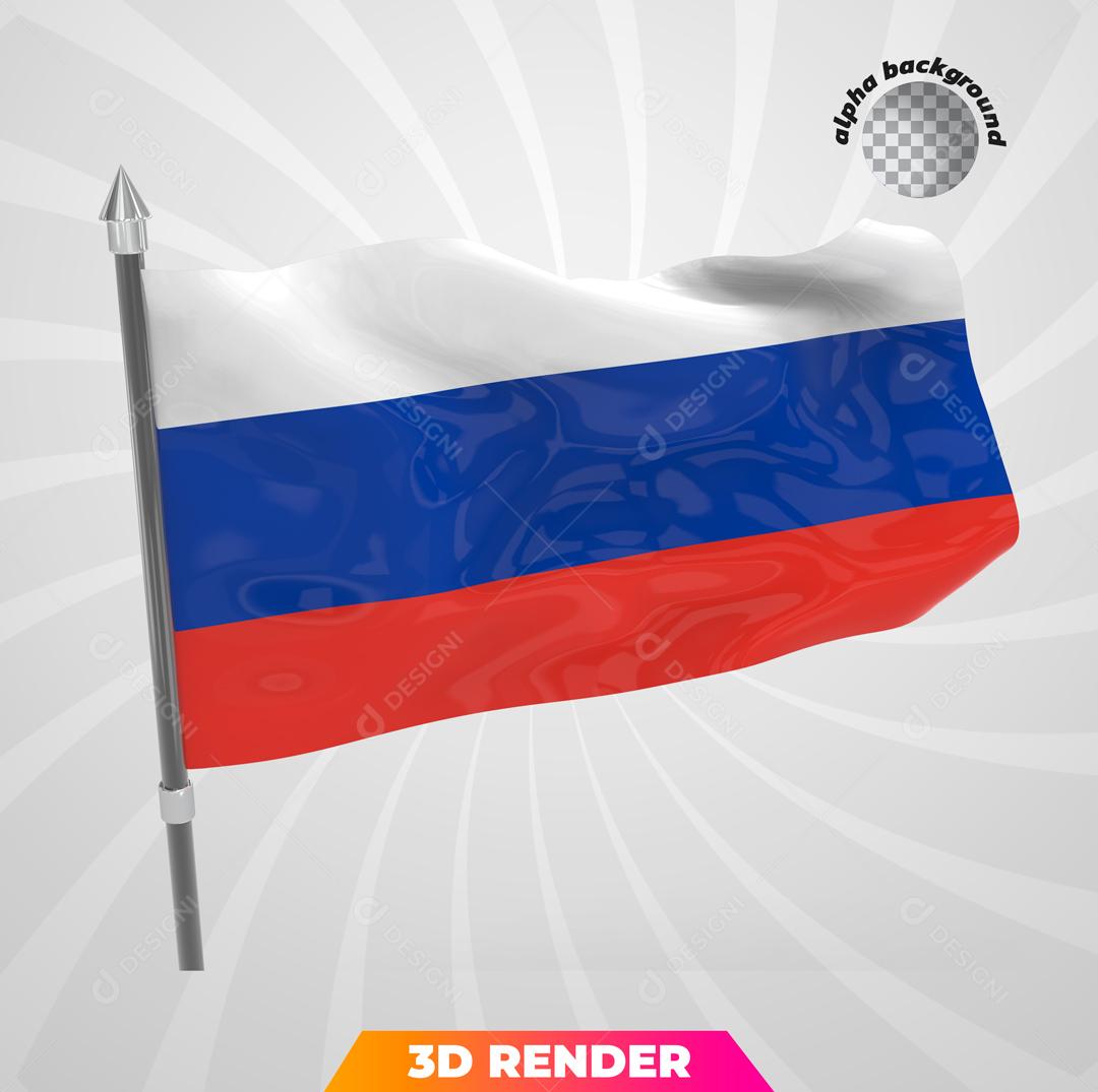 Bandeira da Rússia Elemento 3D Para Composição PSD
