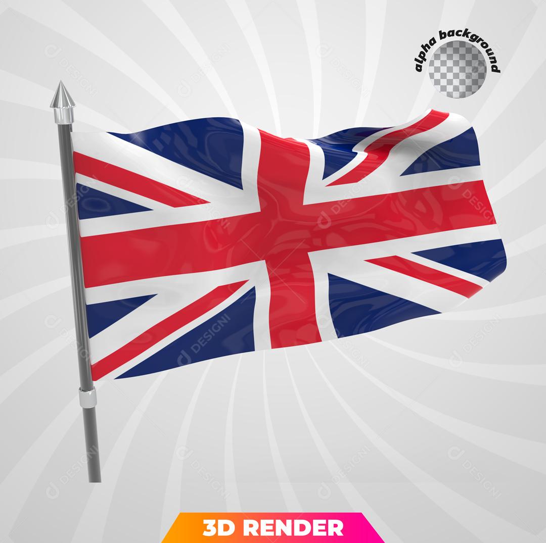 Bandeira do Reino Unido Elemento 3D Para Composição PSD