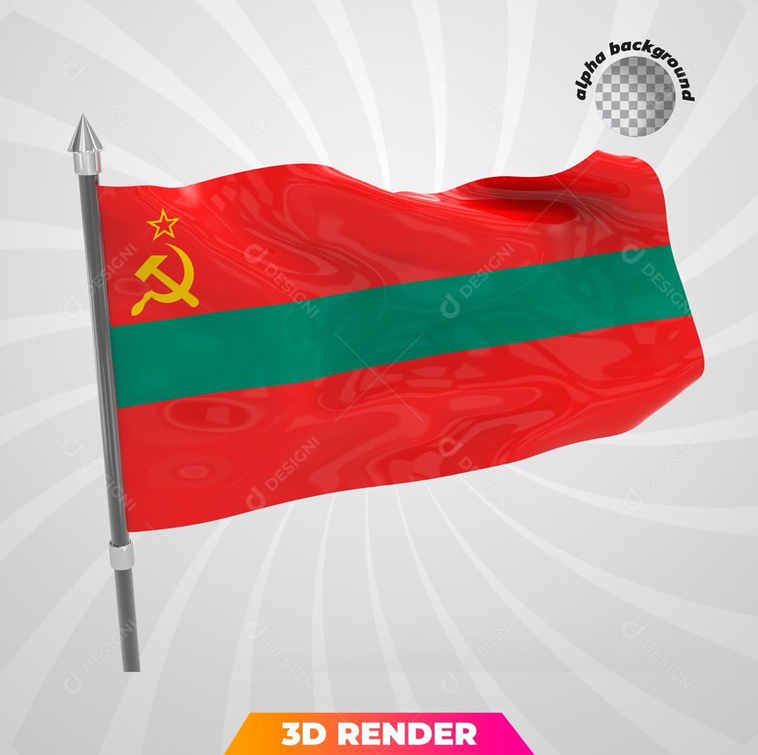 Bandeira da Transnístria Elemento 3D Para Composição PSD