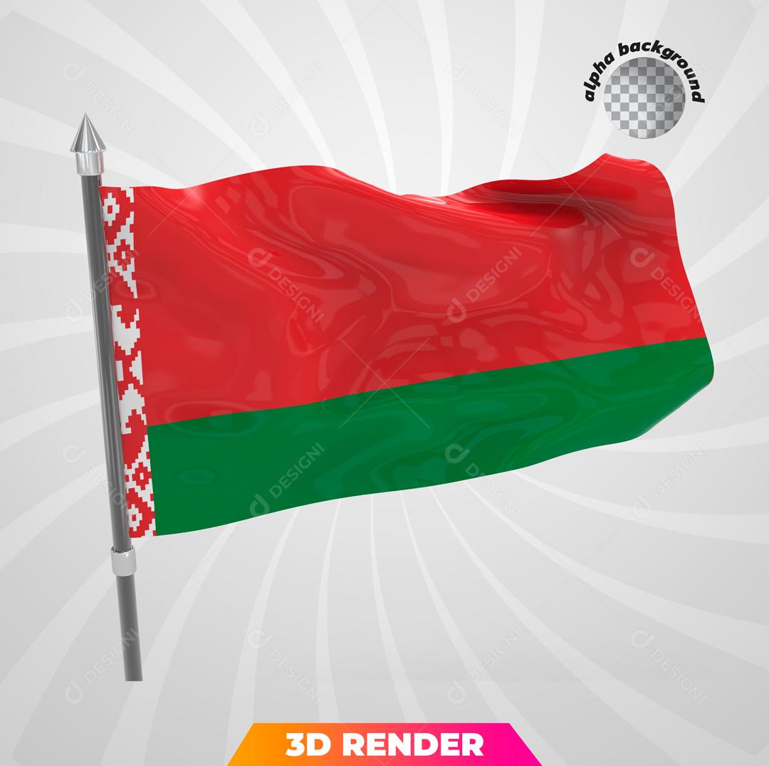 Bandeira da Bielorrússia Elemento 3D Para Composição PSD