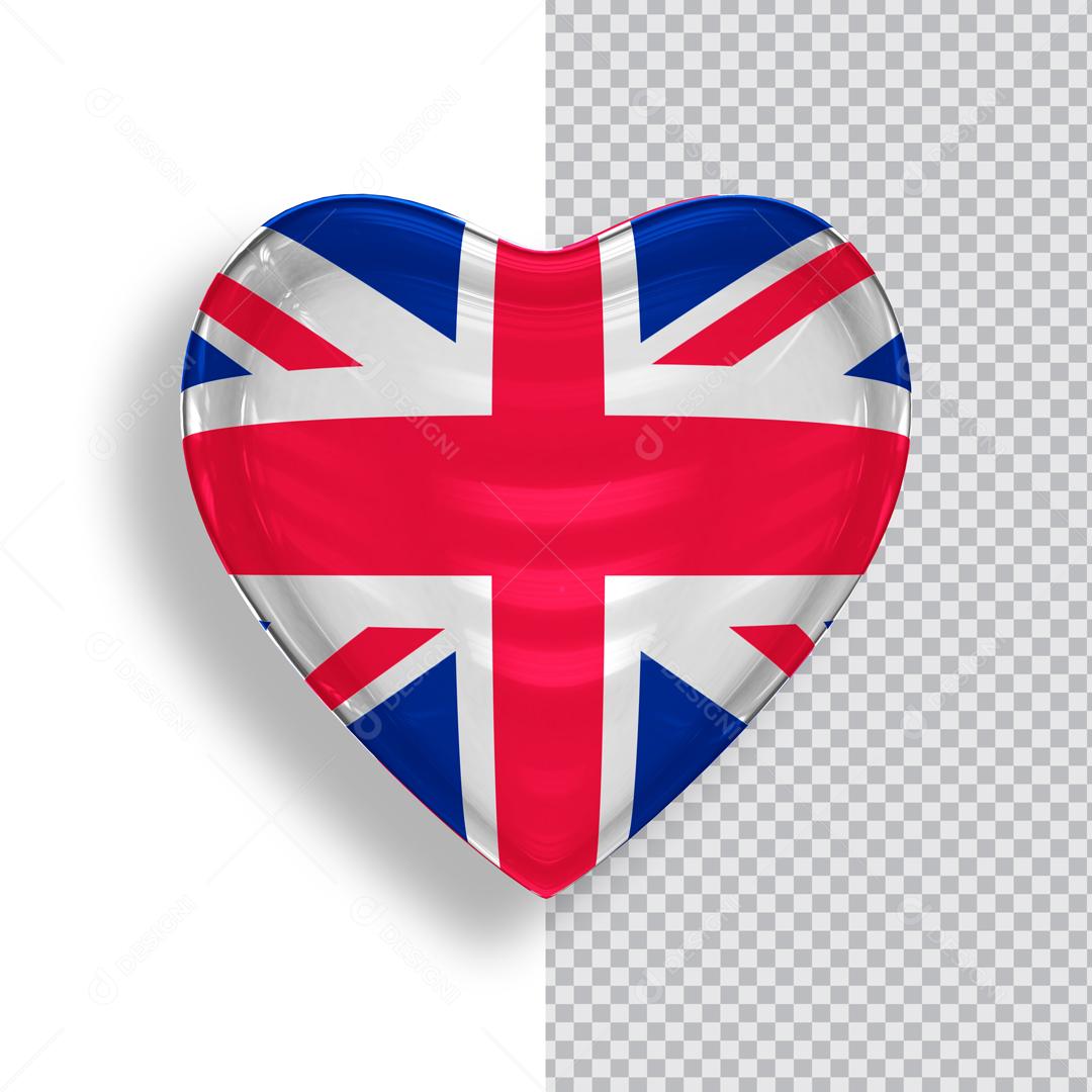 Coração do Reino Unido Elemento 3D Para Composição PSD