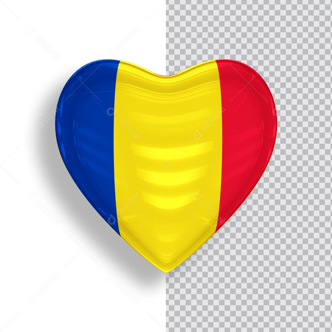 Coração da Roménia Elemento 3D Para Composição PSD