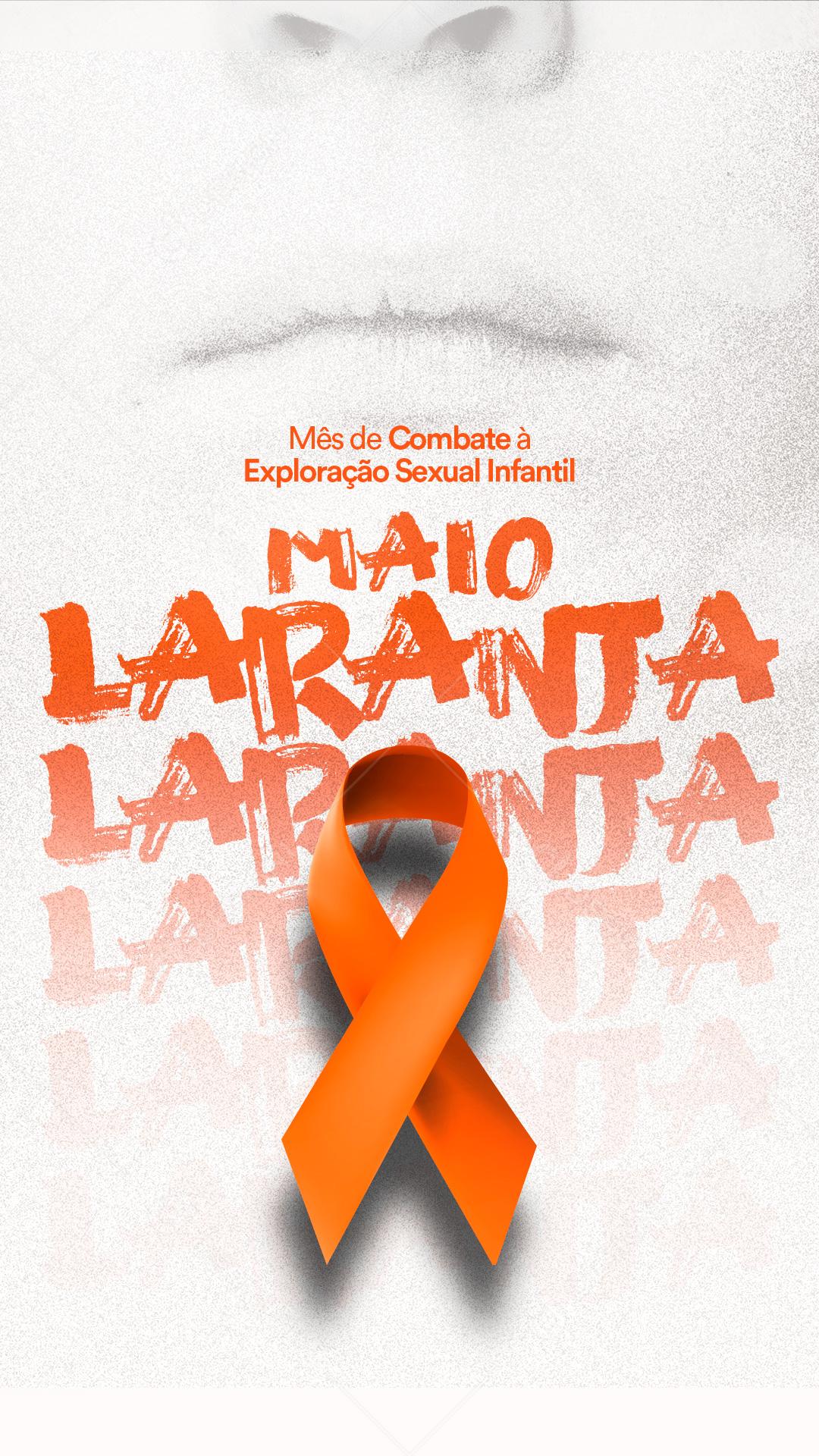 Stories Mês de Combate à Exploração Sexual Infantil Maio Laranja Social Media PSD Editável