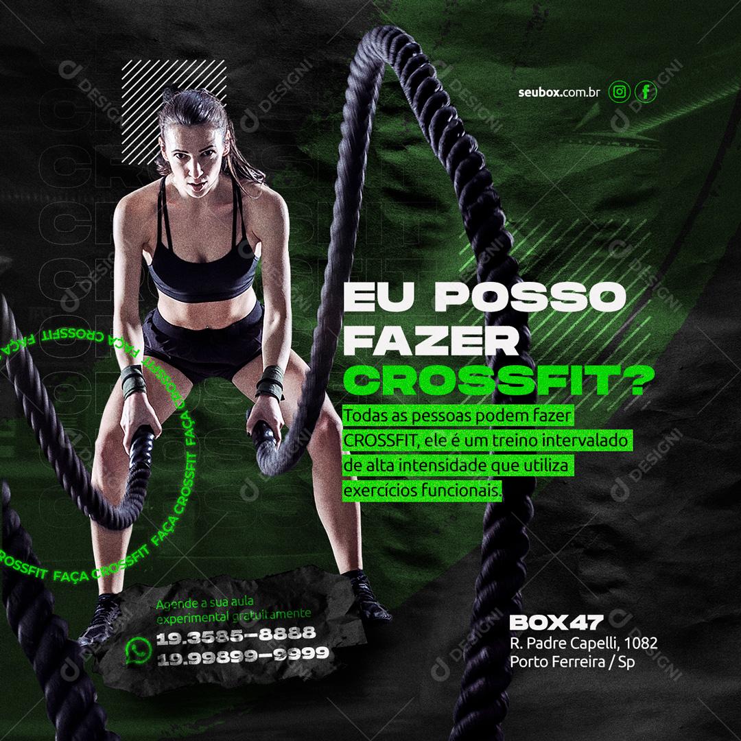 Social Media Eu posso fazer Crossfit Academia PSD Editável