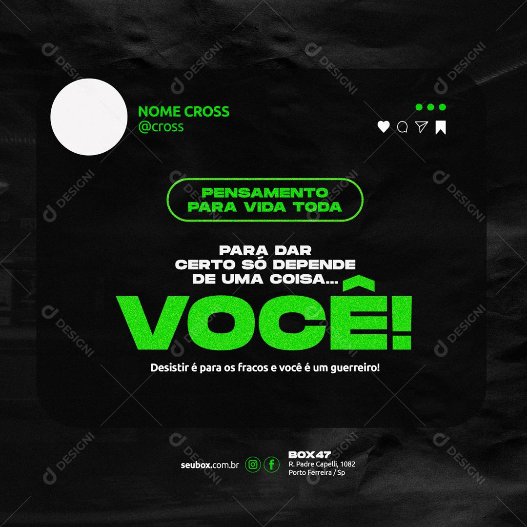 Social Media Para dar certo Só depende de Você Academia Crossfit PSD Editável