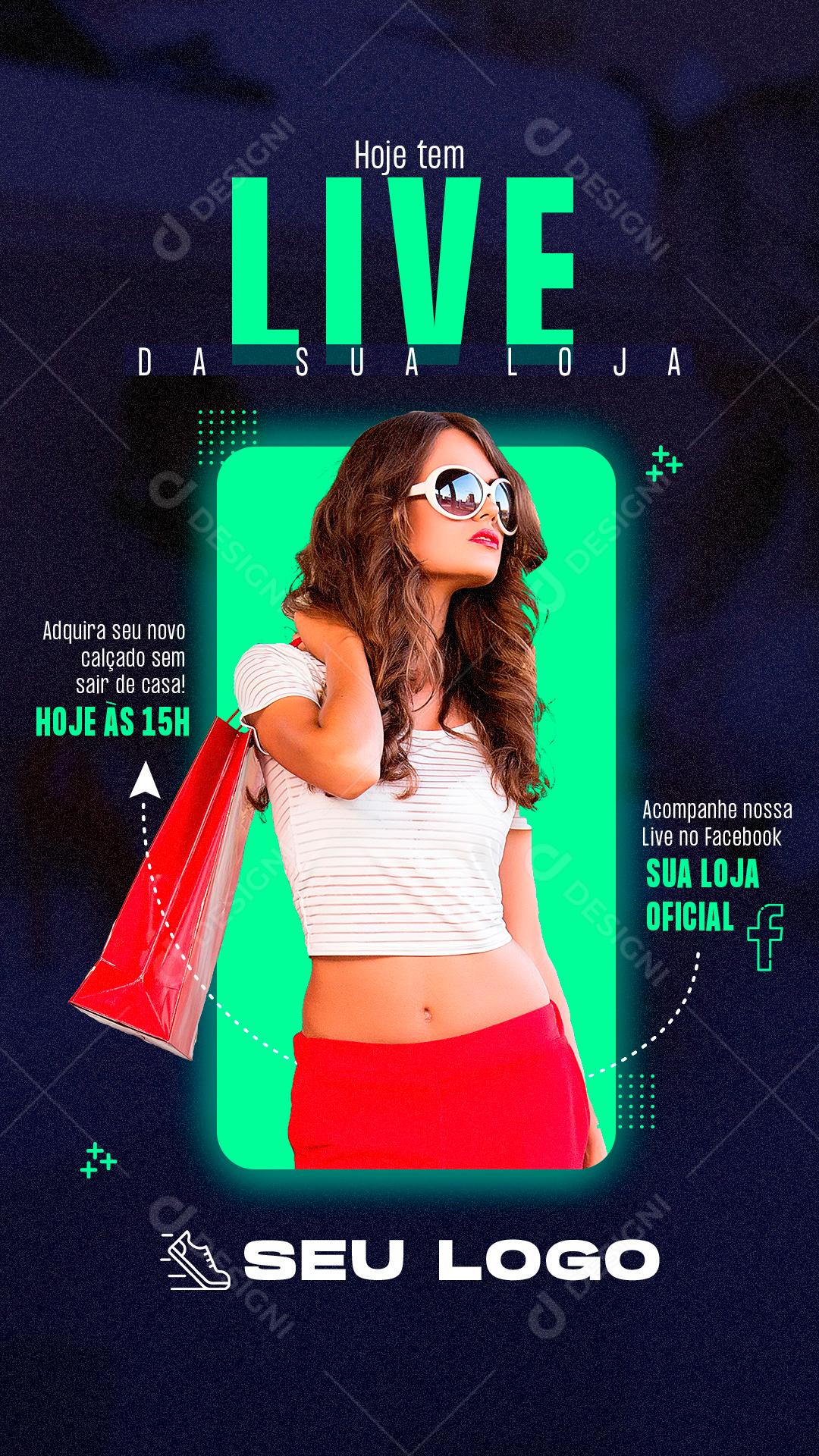 Hoje Tem Live Venha Participar Sorteio Social Media PSD Editável
