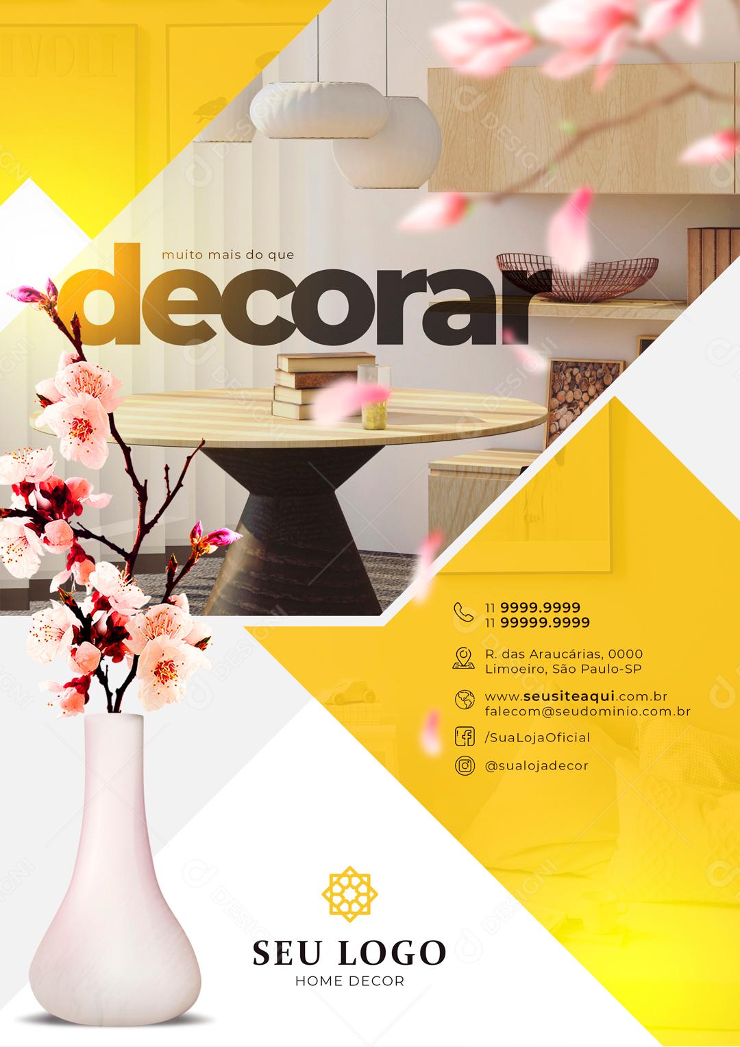 Aqui é Muito Mais Que Decorar Conheça Nossa Empresa Social Media PSD Editável