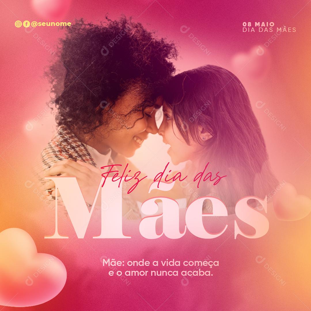 Social Media Feliz Dia Das Mães 08 de Maio PSD Editável