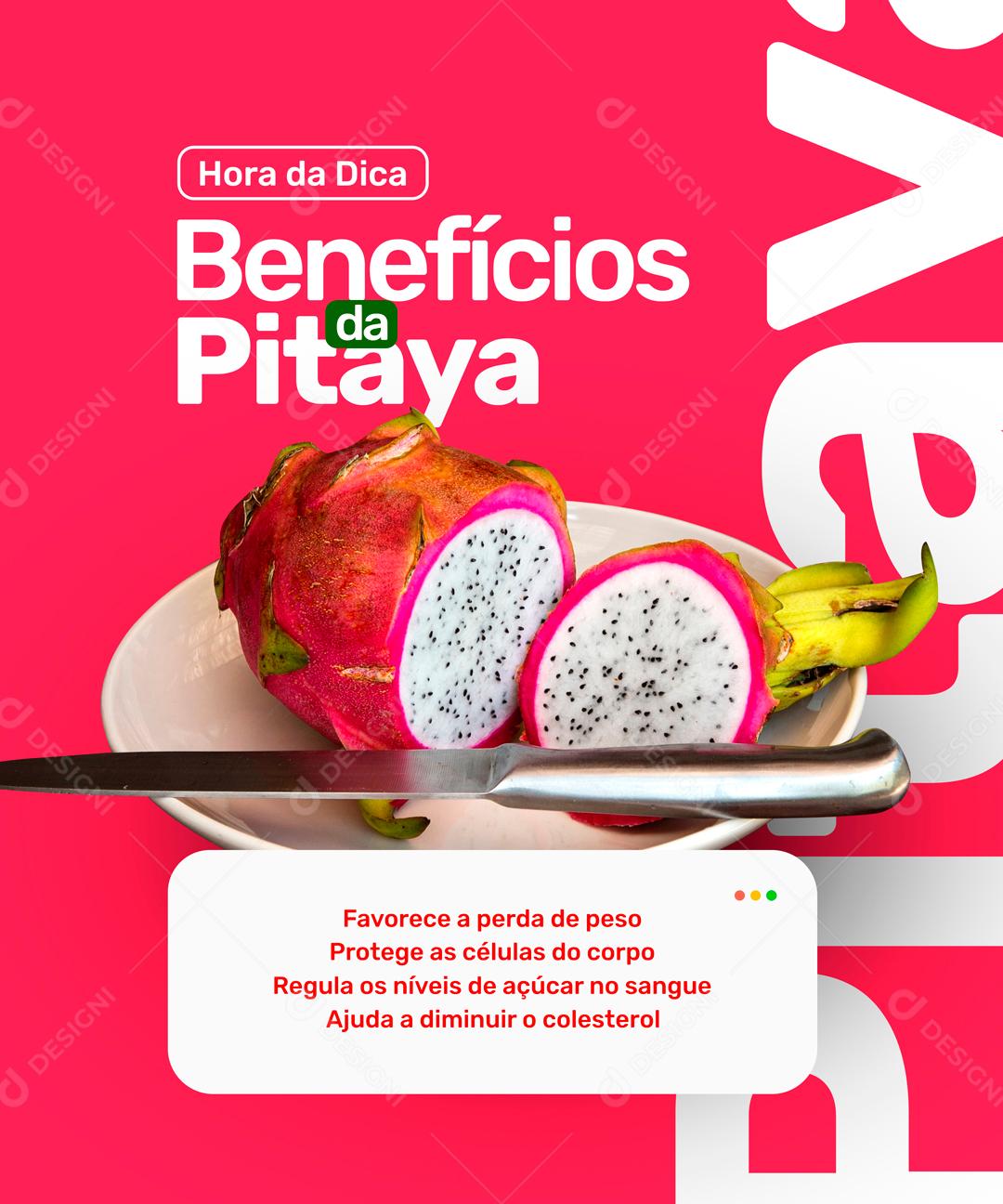Benefícios Da Pitaya Conheça No Nosso Perfil Social Media PSD Editável