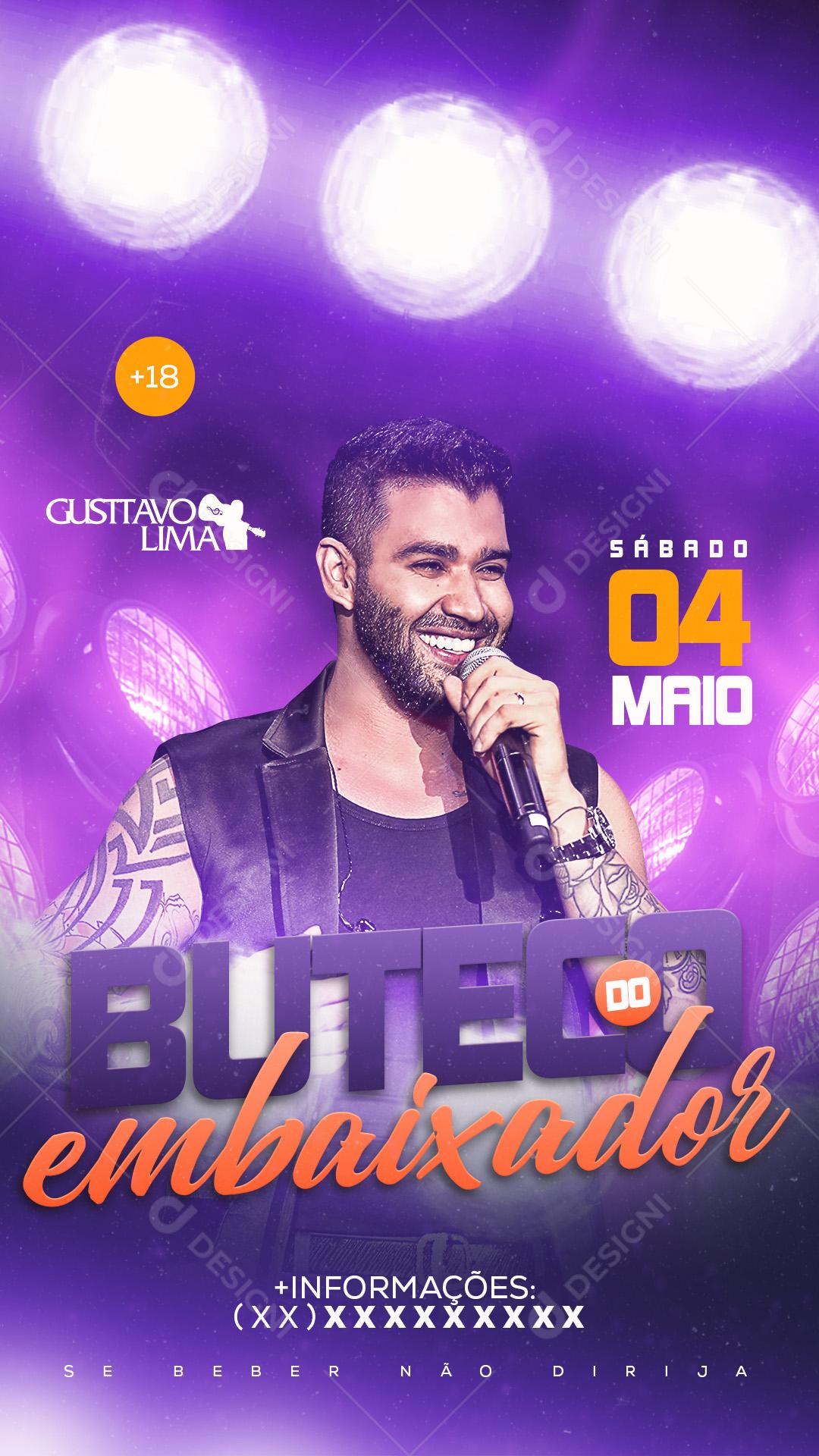 Flyer Buteco Embaixador Gustavo Lima Social Media PSD Editável