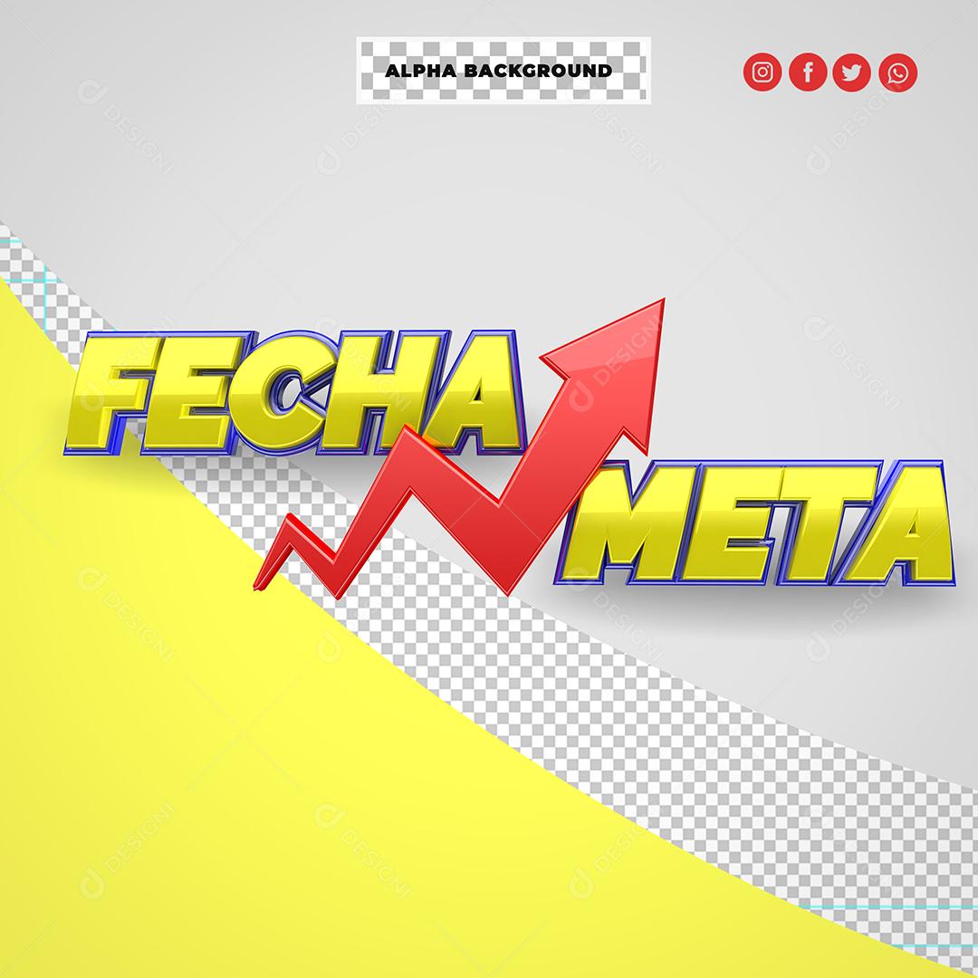 Fecha Meta Texto 3D Para Composição PSD